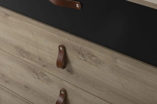 Gami Commodes Enfant Commode 3 Tiroirs Chêne Noir 4 Gami Commodes Enfant Commode 3 Tiroirs Chêne Noir – Image 4