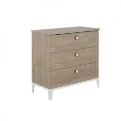 Calicosy Commodes Enfant Commode 3 Tiroirs Effet Chêne Bébé - 95 X H91 Cm
