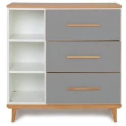 Wookids Commodes Enfant Commode 3 Tiroirs Blanc -Commodes enfant Soldes commode 3 tiroirs gris ardoise 2
