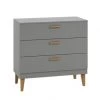 Nateo Concept Commodes Enfant Commode 3 Tiroirs Gris Et Chêne