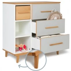 Wookids Commodes Enfant Commode 3 Tiroirs Manhattan Gris -Commodes enfant Soldes commode 3 tiroirs manhattan gris 2