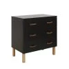Bopita Commodes Enfant Commode 3 Tiroirs Noir Mat Naturel