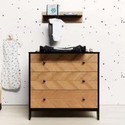 Bopita Commodes Enfant Commode 3 Tiroirs Noir Naturel Naturel -Commodes enfant Soldes commode 3 tiroirs noir naturel naturel 5