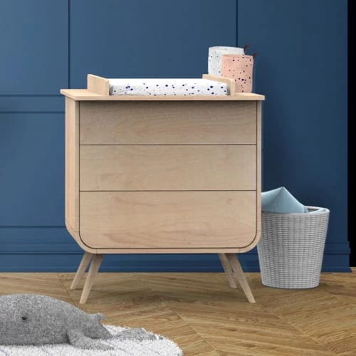 Sauthon Original Commodes Enfant Commode 3 Tiroirs Pieds Bois 97x87x48cm En Bois Beige 2 Sauthon Original Commodes Enfant Commode 3 Tiroirs Pieds Bois 97x87x48cm En Bois Beige – Image 2