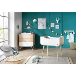 Sauthon Original Commodes Enfant Commode 3 Tiroirs Pieds Bois 97x87x48cm En Bois Blanc -Commodes enfant Soldes commode 3 tiroirs pieds bois 97x87x48cm en bois blanc 4