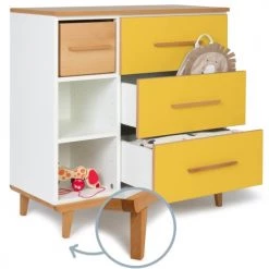 Wookids Commodes Enfant Commode 3 Tiroirsjaune Soleil -Commodes enfant Soldes commode 3 tiroirsjaune soleil 2