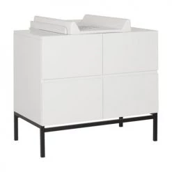 Quax Commodes Enfant Commode 4 Tiroirs + Plan à Langer Blanc -Commodes enfant Soldes commode 4 tiroirs plan a langer blanc 2