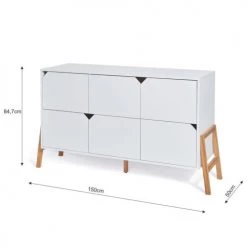 Bellamy Commodes Enfant Commode 6 Tiroirs Blanc -Commodes enfant Soldes commode 6 tiroirs blanc 2