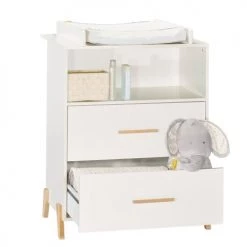 BabyPrice Commodes Enfant Commode à Langer 103x76x68cm En Bois Blanc -Commodes enfant Soldes commode a langer 103x76x68cm en bois blanc 2