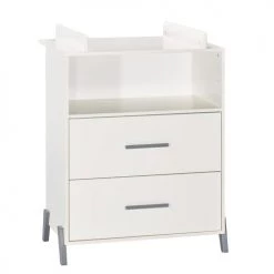 BabyPrice Commodes Enfant Commode à Langer 103x76x68cm En Bois Blanc