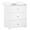 BabyPrice Commodes Enfant Commode à Langer 3 Tiroirs 97x76x66cm En Bois Blanc