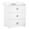 BabyPrice Commodes Enfant Commode à Langer 3 Tiroirs 97x76x66cm En Bois Blanc