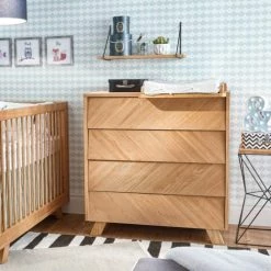 ID Kids Commodes Enfant Commode à Langer 4 Tiroirs Bois Massif -Commodes enfant Soldes commode a langer 4 tiroirs bois massif 2