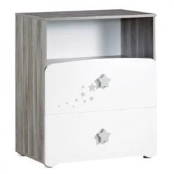 BabyPrice Commodes Enfant Commode à Langer Et 1 Niche 97x76x66cm En Bois Blanc