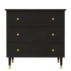 Bopita Commodes Enfant Commode Avec 3 Tiroirs Noir Mat En MDF Et Panneaux De Particules