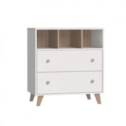 ID Kids Commodes Enfant Commode Bébé Effet Bois Blanc Et Bois