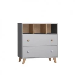 ID Kids Commodes Enfant Commode Bébé Effet Bois Gris Et Bois