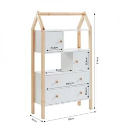 Baita Commodes Enfant Commode Blanc 2 Portes Et 2 Tiroirs 80cm -Commodes enfant Soldes commode blanc 2 portes et 2 tiroirs 80cm 5