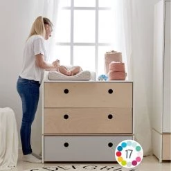 Wookids Commodes Enfant Commode Bleu Ciel-blanchi -Commodes enfant Soldes commode bleu ciel blanchi 3