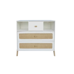 Théo Commodes Enfant Commode Bois Et Rotin Neige