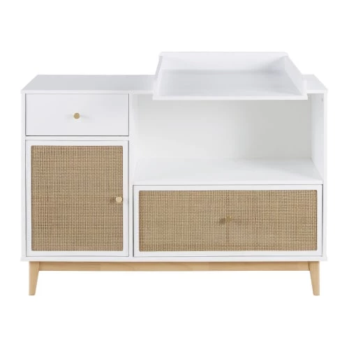 Maisons Du Monde Commodes Enfant Commode Compatible Plan à Langer 1 Porte 2 Tiroirs Blanche Et Cannage En Rotin 2 Maisons Du Monde Commodes Enfant Commode Compatible Plan à Langer 1 Porte 2 Tiroirs Blanche Et Cannage En Rotin – Image 2