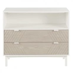 Maisons Du Monde Commodes Et Tables à Langer Commode Compatible Plan à Langer 2 Tiroirs Sculptés Beige Et Blanche