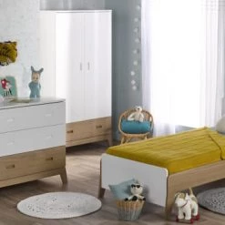 Nateo Concept Commodes Enfant Commode Enfant 3 Tiroirs Blanc Et Chêne -Commodes enfant Soldes commode enfant 3 tiroirs blanc et chene 3