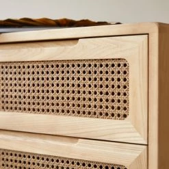 Tikamoon Commodes Enfant Commode Enfant En Orme Massif Et Cannage -Commodes enfant Soldes commode enfant en orme massif et cannage 4