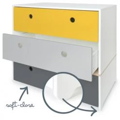 Wookids Commodes Enfant Commode Jaune-gris Perle-gris Espace -Commodes enfant Soldes commode jaune gris perle gris espace 2