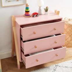Baita Commodes Enfant Commode Rose 3 Tiroirs 81cm -Commodes enfant Soldes commode rose 3 tiroirs 81cm 2
