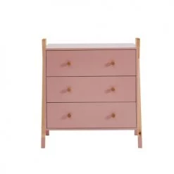 Baita Commodes Enfant Commode Rose 3 Tiroirs 81cm