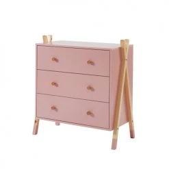 Baita Commodes Enfant Commode Rose 3 Tiroirs 81cm -Commodes enfant Soldes commode rose 3 tiroirs 81cm 3