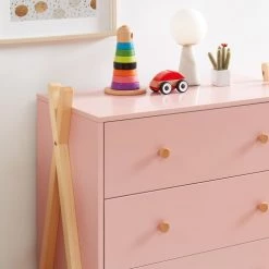 Baita Commodes Enfant Commode Rose 3 Tiroirs 81cm -Commodes enfant Soldes commode rose 3 tiroirs 81cm 4