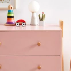 Baita Commodes Enfant Commode Rose 3 Tiroirs 81cm -Commodes enfant Soldes commode rose 3 tiroirs 81cm 5