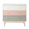 Maisons Du Monde Commodes Et Cabinets Commode Vintage 3 Tiroirs Blanche, Rose Et Grise