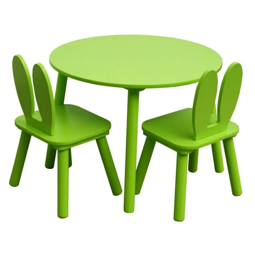 Mobili Rebecca Tables Et Chaises Enfant Ensemble De Table Basse Et 2 Chaises Pour Enfants En MDF Vertes 2 Mobili Rebecca Tables Et Chaises Enfant Ensemble De Table Basse Et 2 Chaises Pour Enfants En MDF Vertes – Image 2