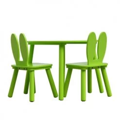 Mobili Rebecca Tables Et Chaises Enfant Ensemble De Table Basse Et 2 Chaises Pour Enfants En MDF Vertes