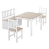 Homcom Tables Et Chaises Enfant Ensemble De Table Et Chaises Enfant De 4 Pièces Blanc Bois Clair