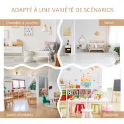 Homcom Tables Et Chaises Enfant Ensemble De Table Et Chaises Enfant De 4 Pièces Blanc Bois Clair 11 Homcom Tables Et Chaises Enfant Ensemble De Table Et Chaises Enfant De 4 Pièces Blanc Bois Clair -Commodes enfant Soldes ensemble de table et chaises enfant de 4 pieces blanc bois clair 5