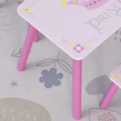 Homcom Tables Et Chaises Enfant Ensemble Table Et Chaises Enfant Design Princesse Bois Rose -Commodes enfant Soldes ensemble table et chaises enfant design princesse bois rose 4