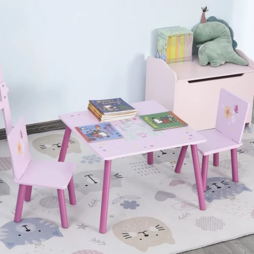 Homcom Tables Et Chaises Enfant Ensemble Table Et Chaises Enfant Design Princesse Motif Château 2 Homcom Tables Et Chaises Enfant Ensemble Table Et Chaises Enfant Design Princesse Motif Château – Image 2