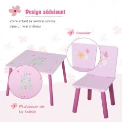 Homcom Tables Et Chaises Enfant Ensemble Table Et Chaises Enfant Motif étoilé Bois Bleu Blanc -Commodes enfant Soldes ensemble table et chaises enfant motif etoile bois bleu blanc 4