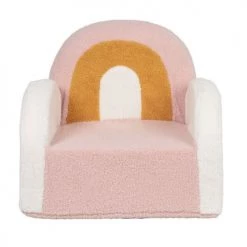 Maisons Du Monde Fauteuils Et Poufs Enfant Fauteuil Enfant à Bouclettes écrues, Roses Et Jaune Moutarde