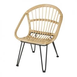 Maisons Du Monde Fauteuils Et Poufs Enfant Fauteuil Enfant En Rotin Et Métal Noir