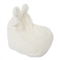 Toilinux Fauteuils Et Poufs Enfant Fauteuil Pour Enfant En Forme De Poire En Fausse Fourrure Blanc -Commodes enfant Soldes fauteuil pour enfant en forme de poire en fausse fourrure blanc 2