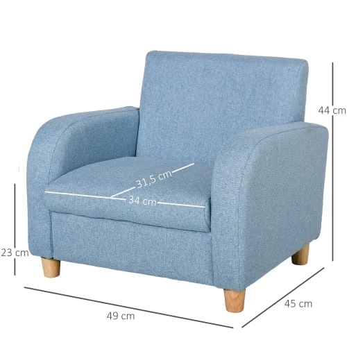 Homcom Fauteuils Et Poufs Enfant Fauteuil Scandinave Enfant Grand Confort Accoudoirs Assise Lin Bleu 3 Homcom Fauteuils Et Poufs Enfant Fauteuil Scandinave Enfant Grand Confort Accoudoirs Assise Lin Bleu – Image 3