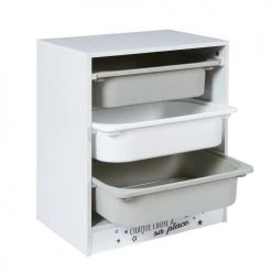 Toilinux Commodes Enfant Meuble De Rangement Enfant à 3 Bacs Gris Et Blanc -Commodes enfant Soldes meuble de rangement enfant a 3 bacs gris et blanc 2
