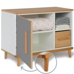 Wookids Commodes Enfant Petit Meuble 1 Porte Gris Ardoise -Commodes enfant Soldes petit meuble 1 porte gris ardoise 2