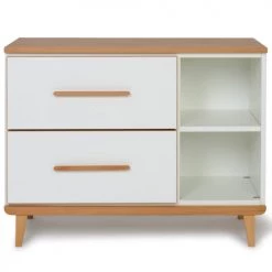 Wookids Commodes Enfant Petit Meuble 2 Tiroirs Blanc