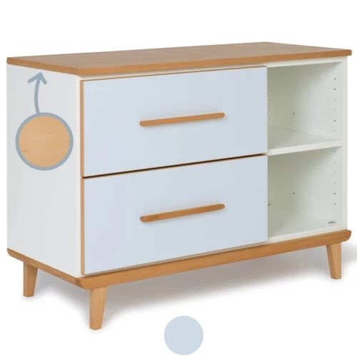 Wookids Commodes Enfant Petit Meuble 2 Tiroirs Bleu Ciel 2 Wookids Commodes Enfant Petit Meuble 2 Tiroirs Bleu Ciel – Image 2